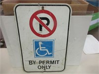 BY PERMIT ONLY SIGN  18" X12"