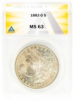 Coin 1882-O Morgan Silver Dollar-ANACS-MS63