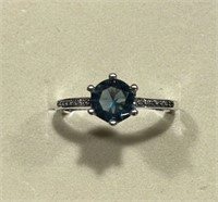 New 1 ct London Blue Topaz .925 Silver Ring