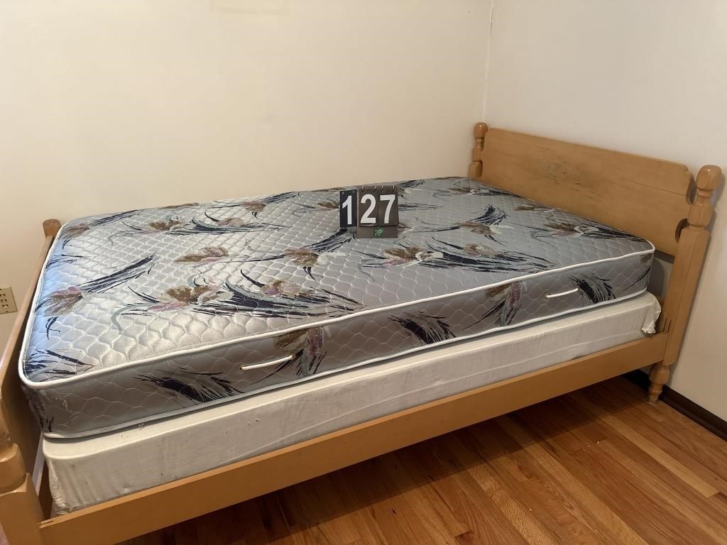 Full Size Bed with Box Mattress and Box Spring