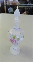 Hand Painted Perfume Bottle, 6" T