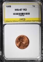 1958 LINCOLN CENT LVCS SUPERB GEM BU RED