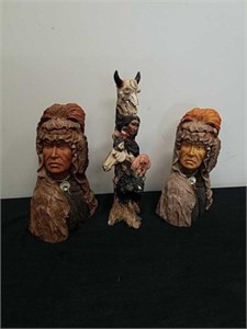 8 and 10 inch Native American figurines
