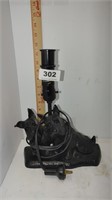 cast iron Scottie dog lamp