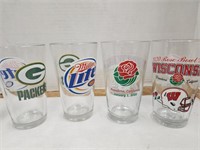 Packers and Badgers Glasses