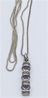 Sterling Amethyst Pendant on Sterling Chain