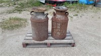 (2) Vintage Steel Milk Cans