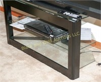 Glass and metal to stand, 42" wide, 20" deep