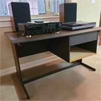 Table w/ Vintage Audio Gear & Turntable