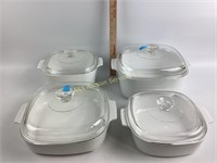 Corningware white set of 4 baking dishes with