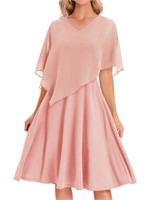 DRESSTELLS Women's Blush Cocktail Dress with Chiff