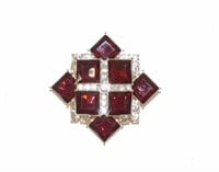 Avon 2014 BiJou Collection Red Jeweled Brooch Pin