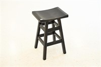 BROWN MAPLE RUSTIC SADDLE SWIVEL STOOL