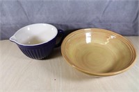 Large Colorful Serving Bowl and Batter Pitcher