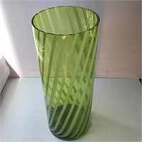 LARGE MURANO STYLE GLASS VASE STRIPED