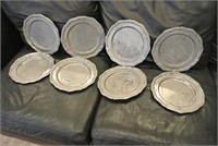 Eight Pewter Plates