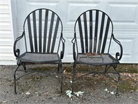-2 metal patio rocking chairs 35 inches tall 20