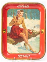 Vintage Metal Coca Cola Advertising Tray Skating