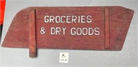 Groceries & Dry Goods Wooden Sign