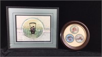 P Buckley Moss Print & 3 Ornaments in Frame
