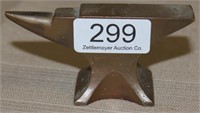 miniature brass anvil, 1 7/8" high x 3.75" long