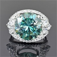 APPR $5100 Moissanite Ring 6 Ct 925 Silver