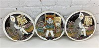 3 royal Doulton behind the painted masque plates