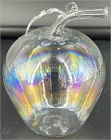 Clear Crystal Art Glass Apple