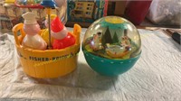 Vintage Fisher Price Roly Poly + 3 Men In Tub