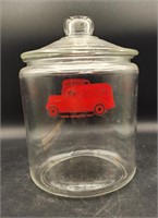 VTG Gordon's Red Truck 2 Gal. Glass Storage Jar