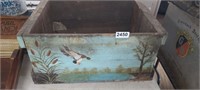 21" WOOD BOX WITH PAINTED DUCK DESIGN