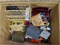 box lot of office supplies