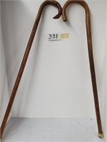 pair of wood canes