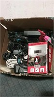 Box Of Computer Cords, Laptop Power Adapters &