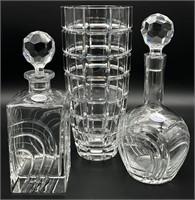 3pc Rogaska Crystal Decanters & Vase