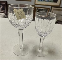 Pair of Waterford Crystal Wine Goblets