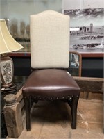 Small Tuscan side chair oatmeal linen
