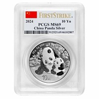 2024 China 30 Gram Silver Panda Ms-69 Pcgs Fs