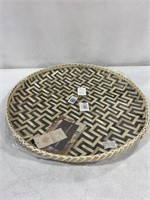 MADETERRA LARGE WOVEN BAMBOO TRAY - SNAKE -