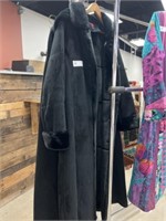 Ladies Wool Cape with Faux Lined Suede Coat
