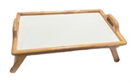 Wood/White Formica Bed Tray