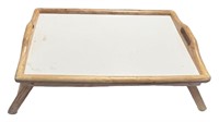 Wood/White Formica Bed Tray;