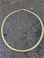 14k Yellow Gold Domed Omega Necklace