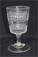 Early Pressed Glass Goblet "Double Beetle Band"
