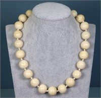 C. 1920's White Coral Beaded Necklace