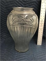 Beautiful Large Glass Vase Embossed