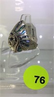 STERLING SILVER INDIAN CHIEF HEAD RING