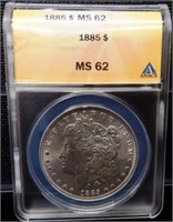 1885 ANACS MS62 Morgan Silver Dollar