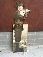ANZAC soldier cardboard sign