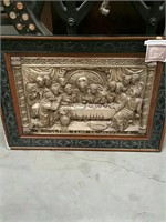 Antique Last Supper wall plaque